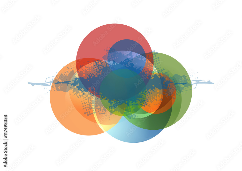 Abstract colorful circles and grunge blot Abstract colorful circles and grunge blot