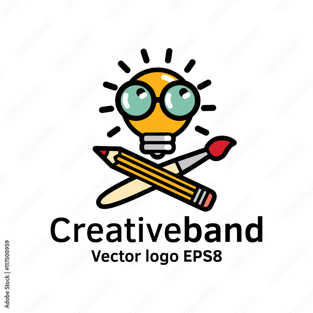 Creative band color logo icon art symbol bulb. Creative band color logo icon art symbol bulb.