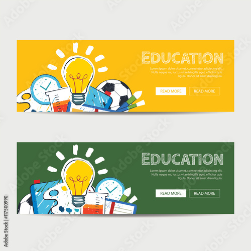 education banner and back to school background template