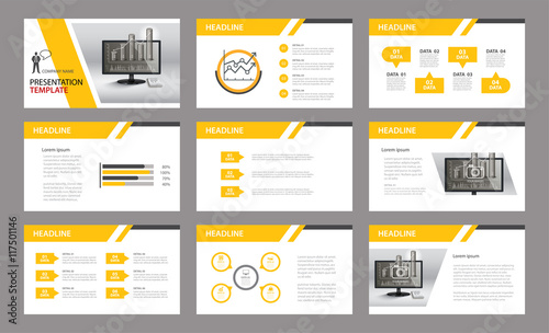 Set of presentation template.Use in annual report, corporate photo