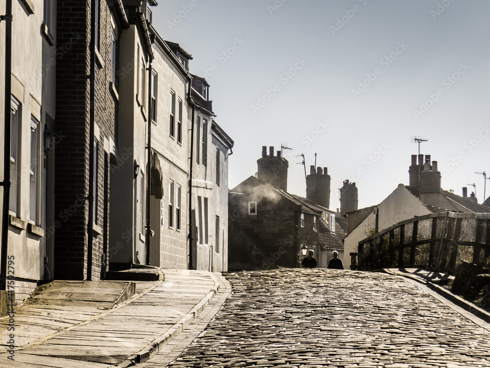 Naklejka premium Whitby streetview in Yorkshire, England the UK