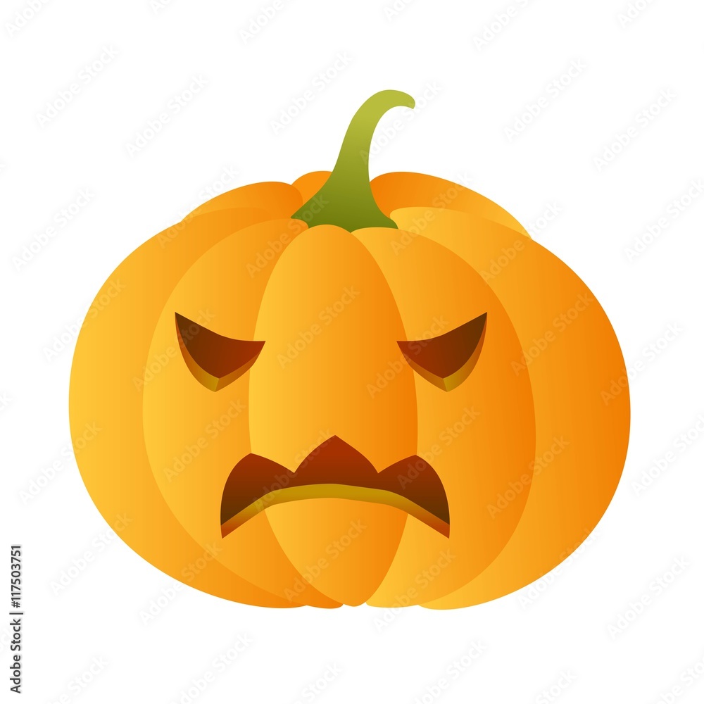 Fototapeta premium Angry carved pumpkin.
