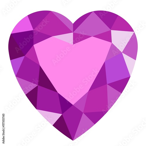Pink gemstone heart.