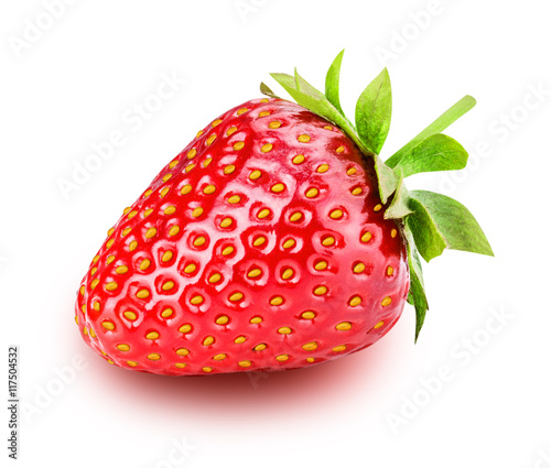 ripe strawberries isolated on white background
