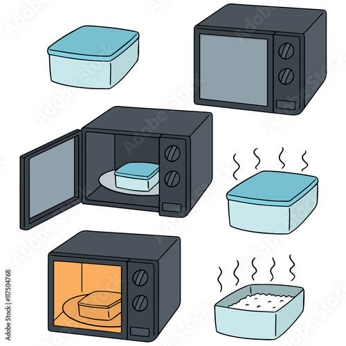 vector set of microwave oven