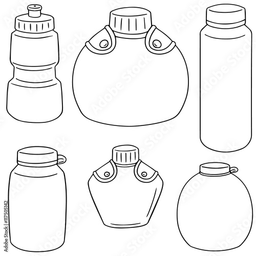 vector set of water bottle