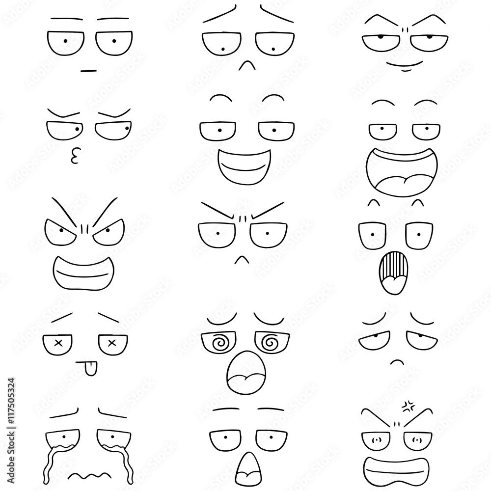 vector set of cartoon face vector set of cartoon face