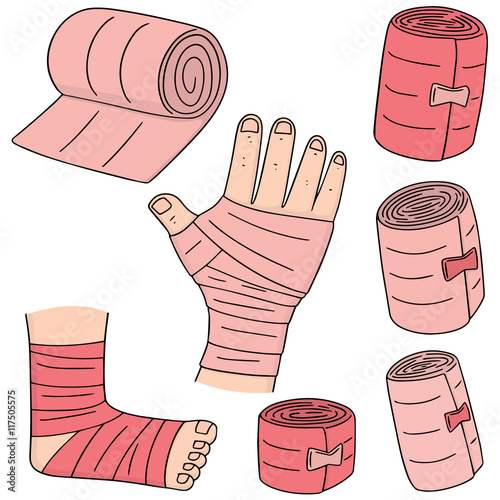 vector set of medical bandage