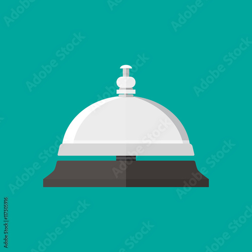Reception service bell in flat style