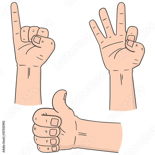 vector set of cartoon hand