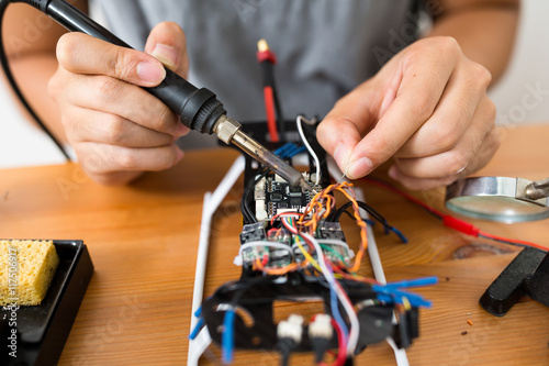 Man making of the flying drone