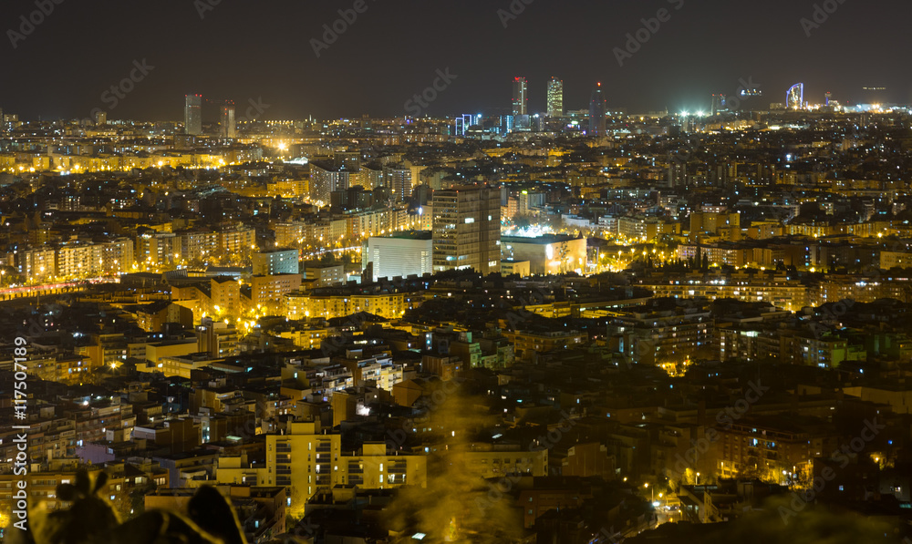 night view of   Barcelona
