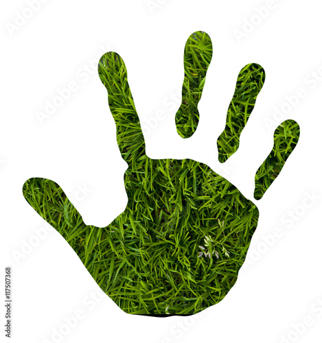 Grüner Handabdruck