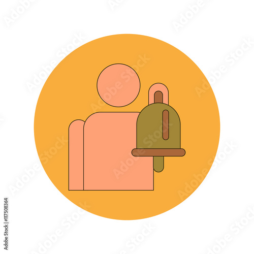 Back to School and Education Vector Flat Design schoolboy with bell