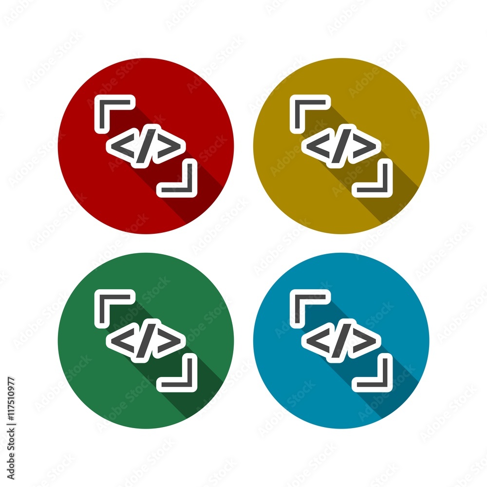 Coder icon color set Coder icon color set