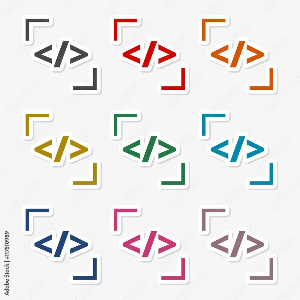 Coder icon color set Coder icon color set