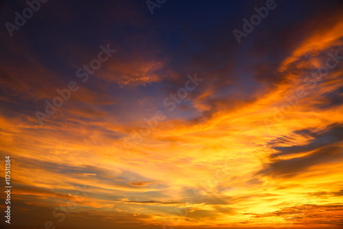 sunset and sunrise time, nature background and empty area for text, feeling love or romantic background in nature, sky background with cloud, nature background in sunset or sunrise time. © currahee_shutter