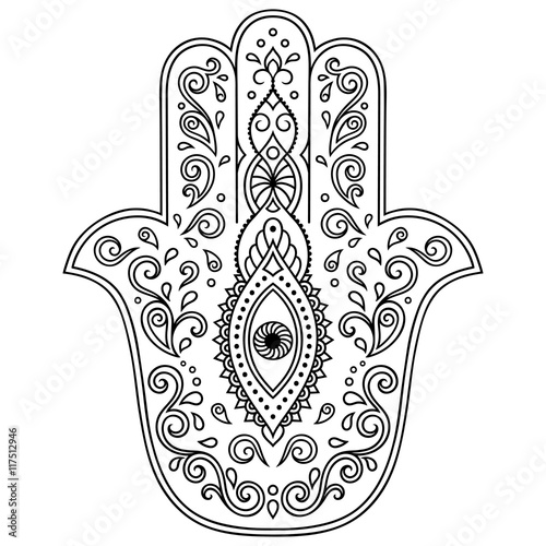 Vector hamsa hand drawn symbol
