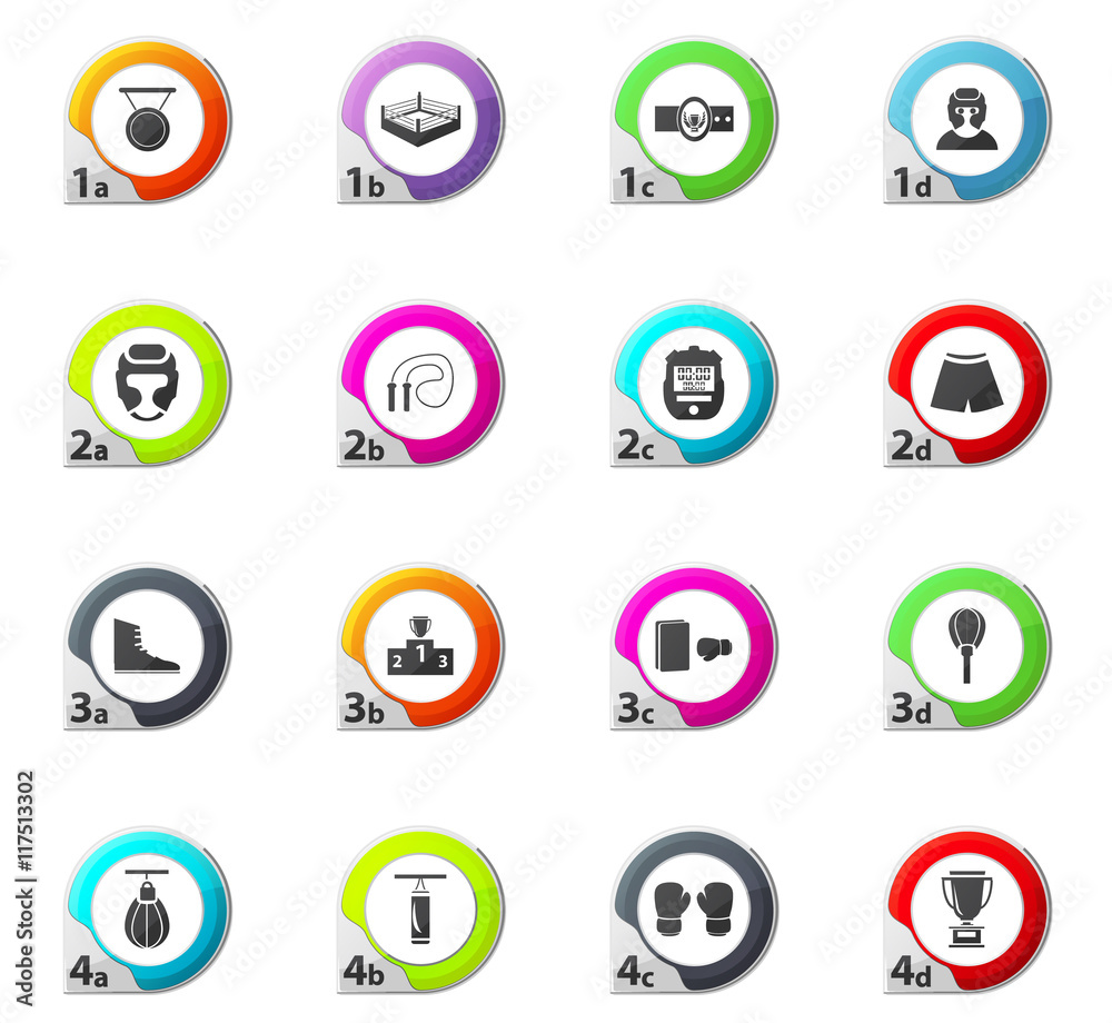 Boxing icons set Boxing icons set