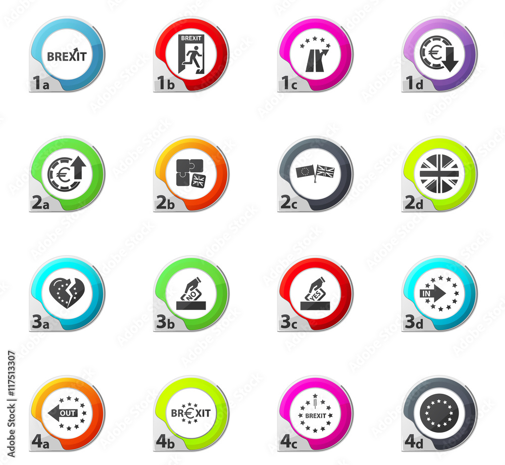 Brexit, icon set for web