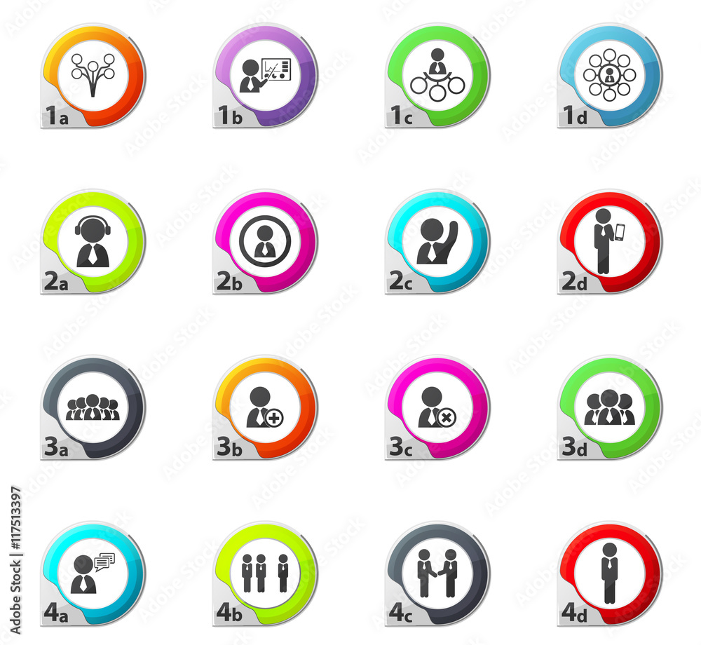 Connected people social network human icons set Connected people social network human icons set