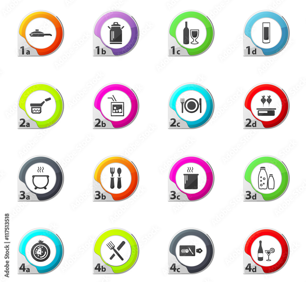 Food and kitchen icons set Food and kitchen icons set