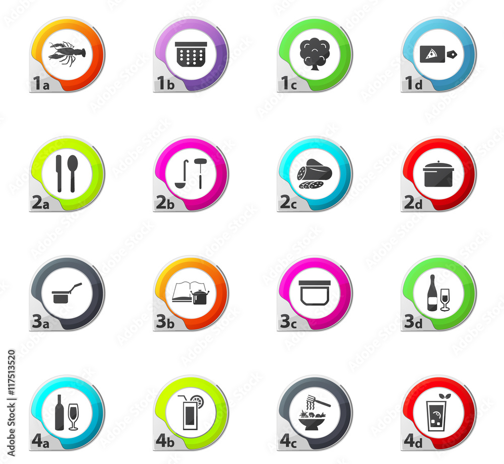 Food and kitchen icons set Food and kitchen icons set