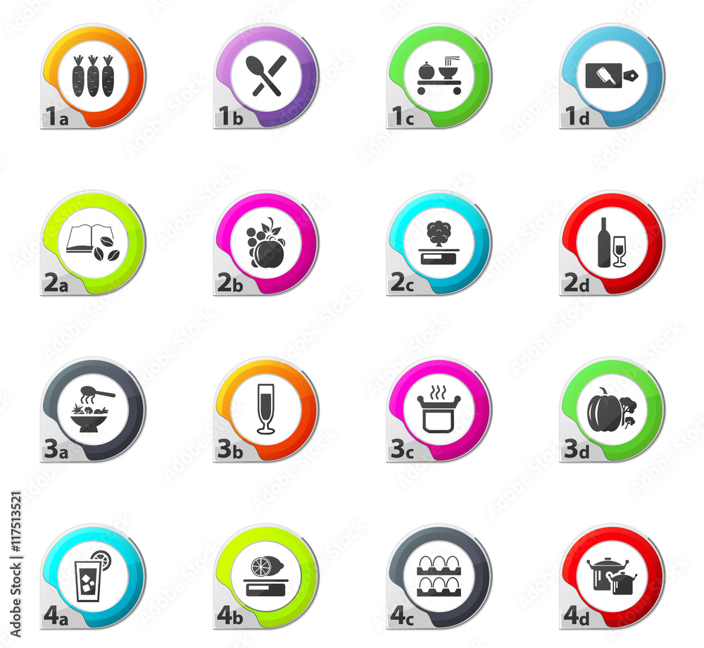 Food and kitchen icons set Food and kitchen icons set