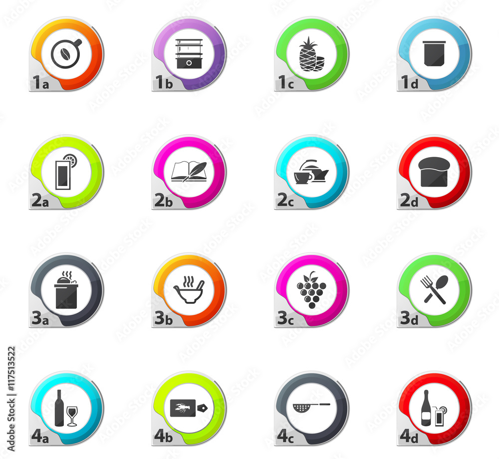 Food and kitchen icons set Food and kitchen icons set