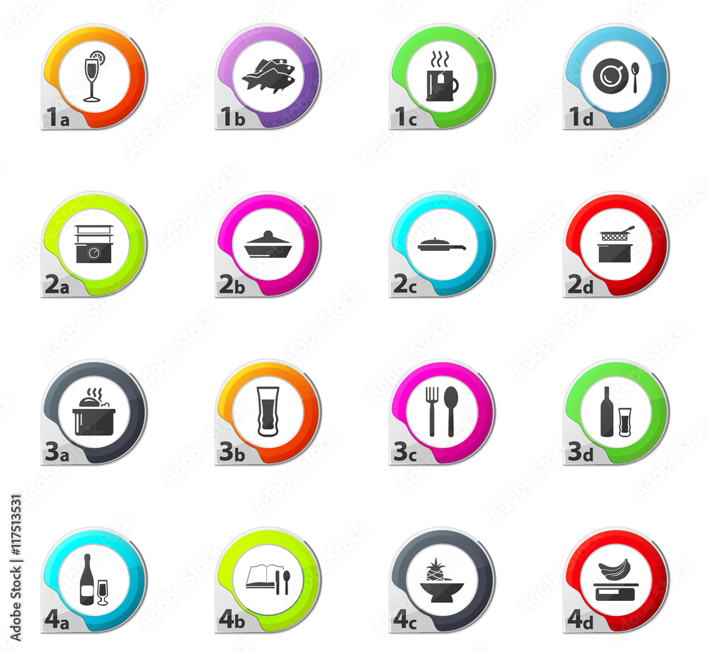 Food and kitchen icons set Food and kitchen icons set