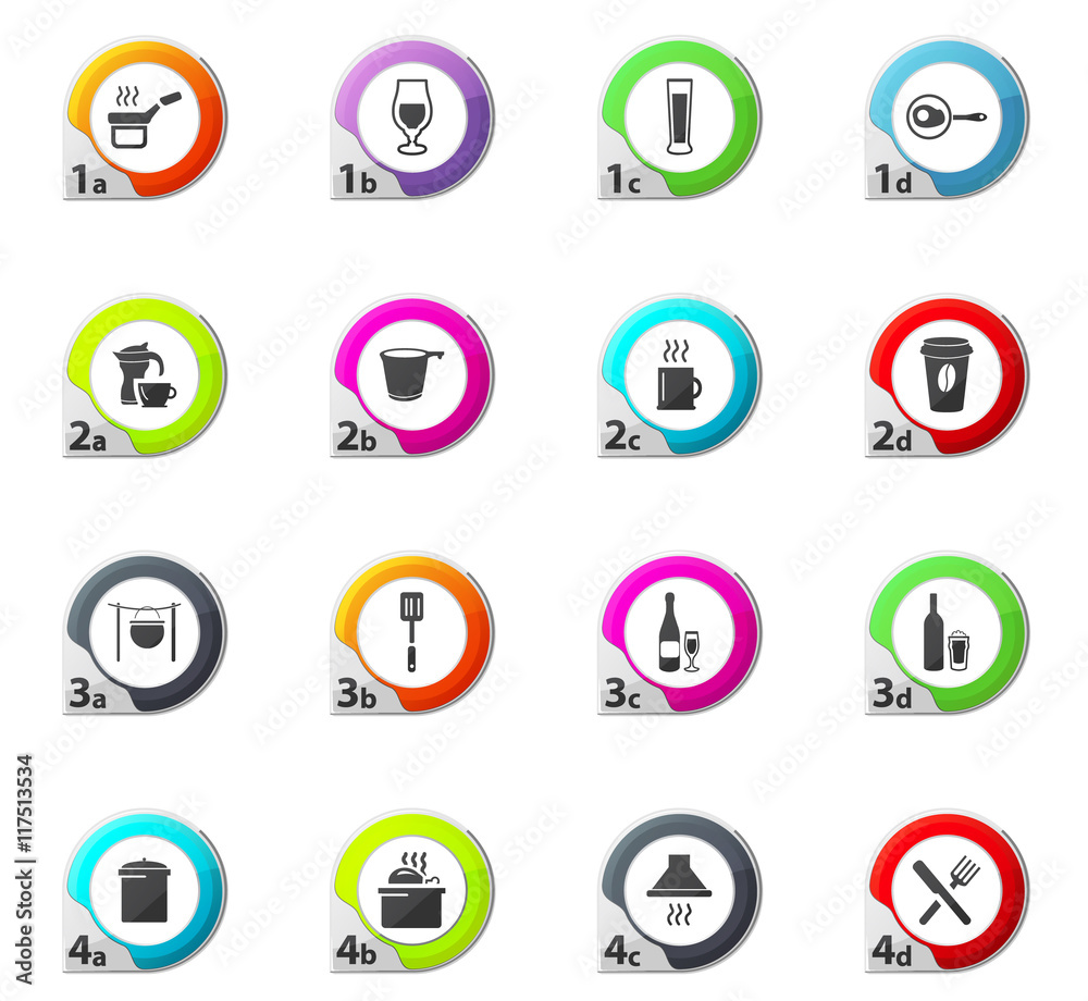 Food and kitchen icons set Food and kitchen icons set