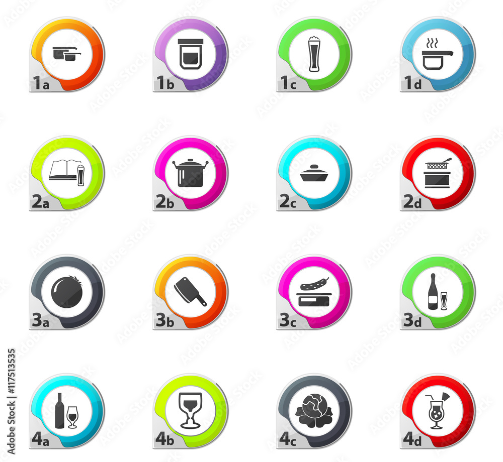 Food and kitchen icons set Food and kitchen icons set