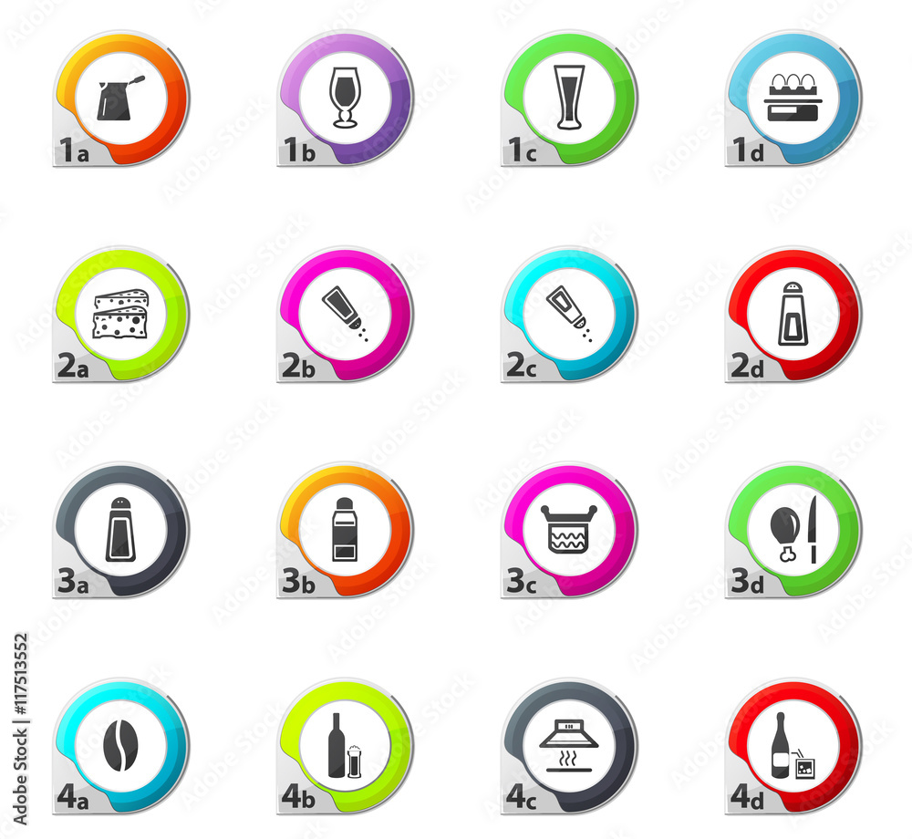 Food and kitchen icons set Food and kitchen icons set