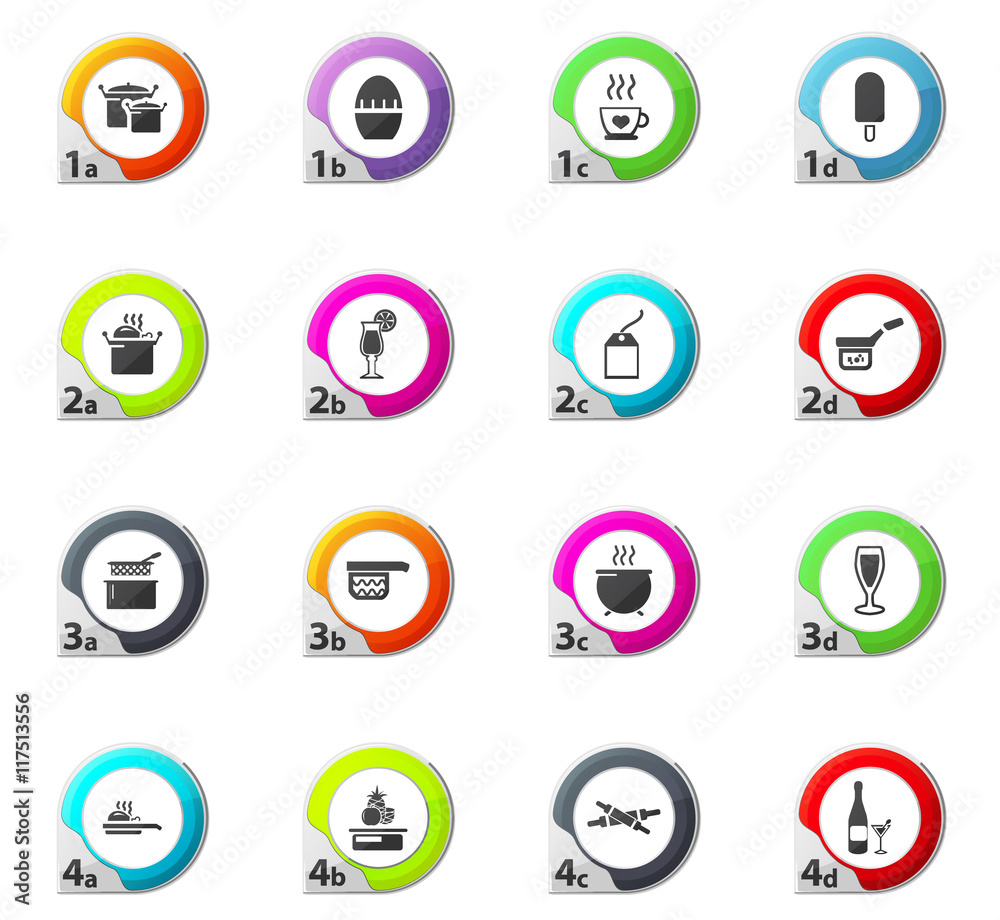 Food and kitchen icons set Food and kitchen icons set