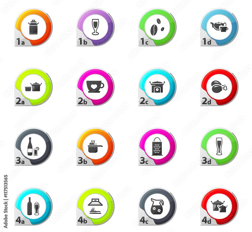 Food and kitchen icons set Food and kitchen icons set
