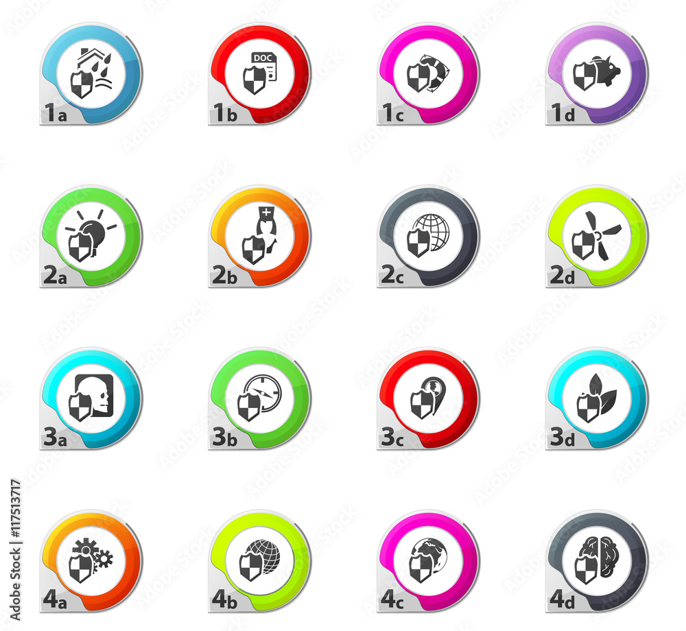 Vector insurance icons set Vector insurance icons set