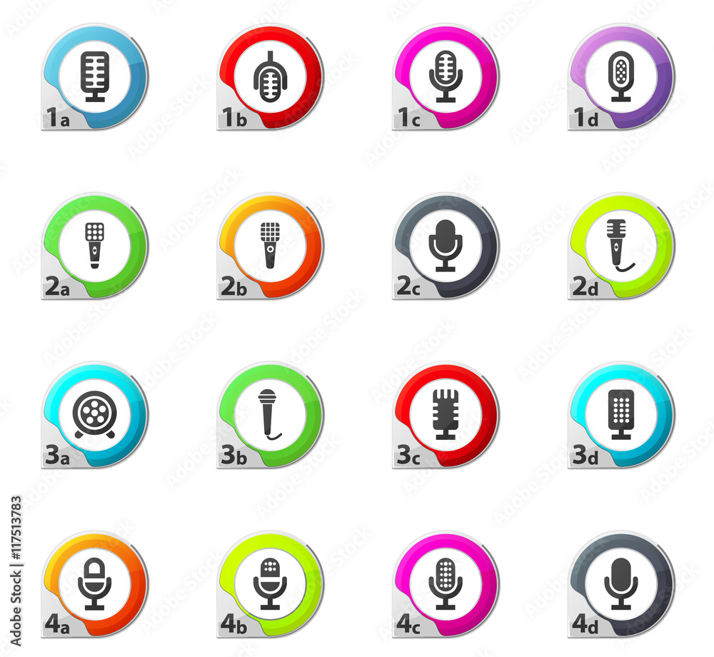Microphone icons set Microphone icons set