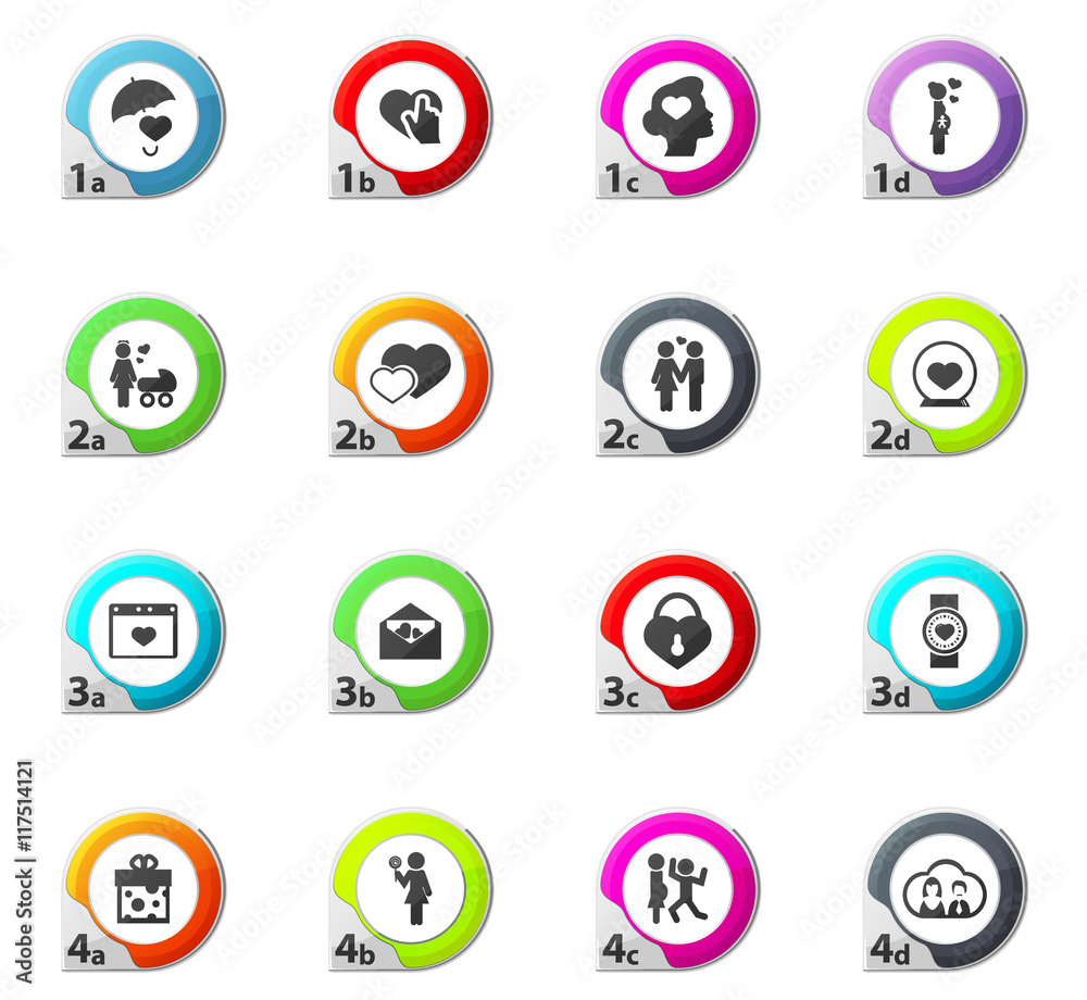 Valentine day icons set Valentine day icons set