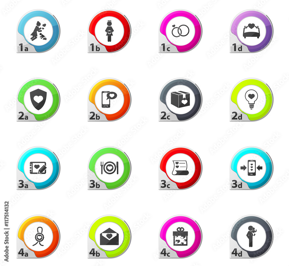 Valentine day icons set Valentine day icons set