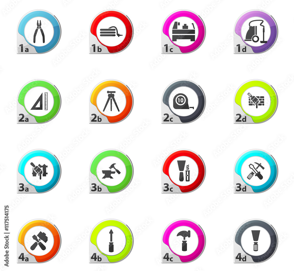 Work tools icons set Work tools icons set