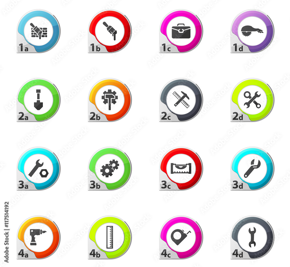 Work tools icons set Work tools icons set