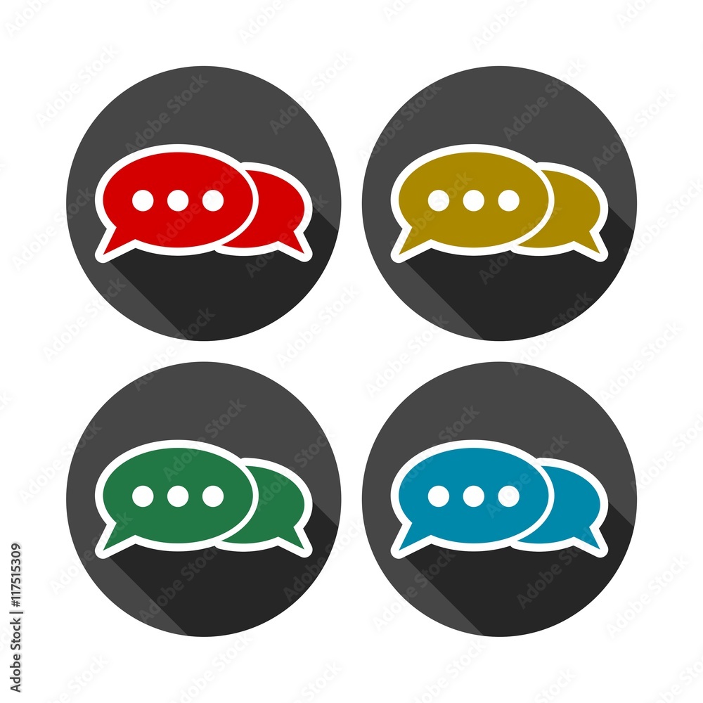  Talk icon, Vector speech bubble icons
