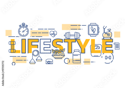 Healthy lifestyle banner concept.