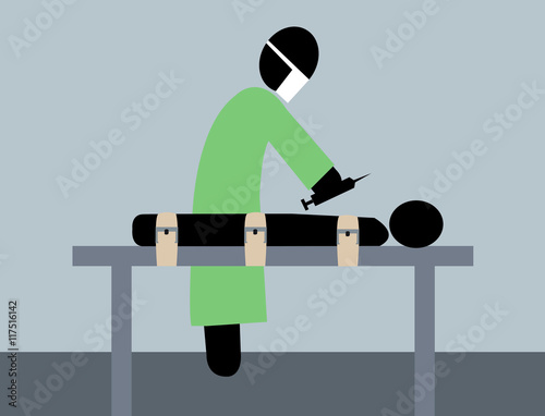 Illustration Todesspritze; Hinrichtung; Injektion; Exekution; Todesstrafe; Vollstrecker; Gift; Urteil