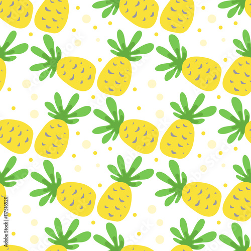Pineapple hand drawn pattern