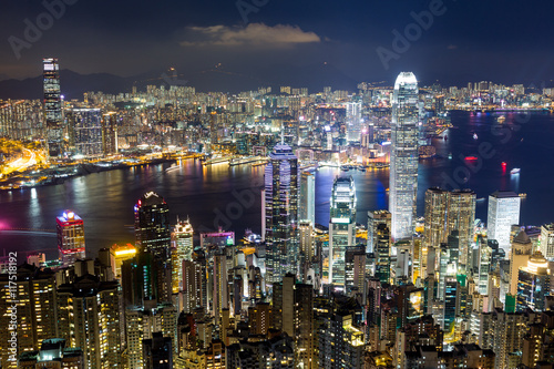 Hong Kong building at night