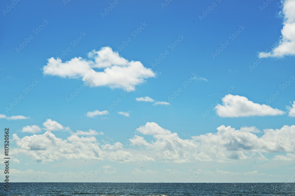 Beautiful blue sky over North Sea