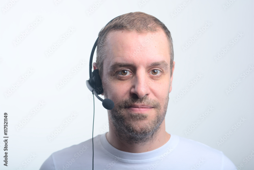 man with headset man with headset