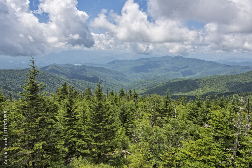 Obraz premium View of the Smoky Mountains from Clingman's Dome