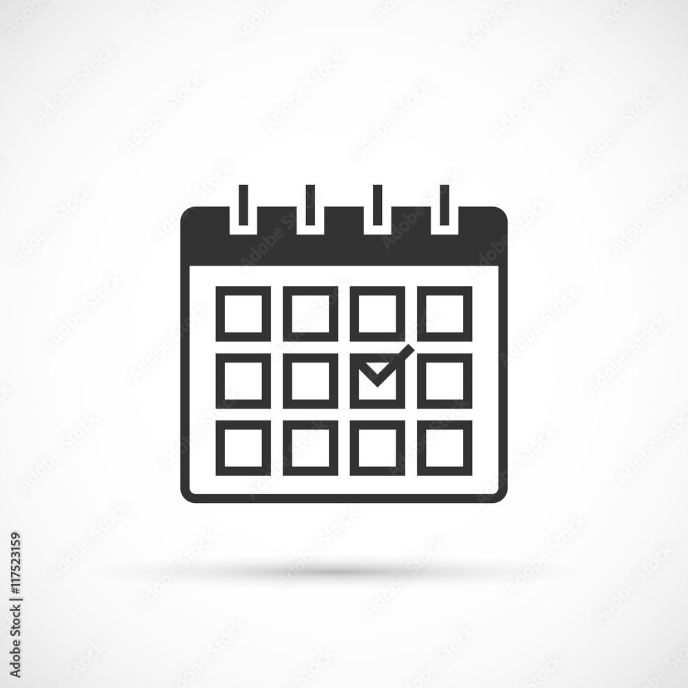 Calendar icon on white background Calendar icon on white background